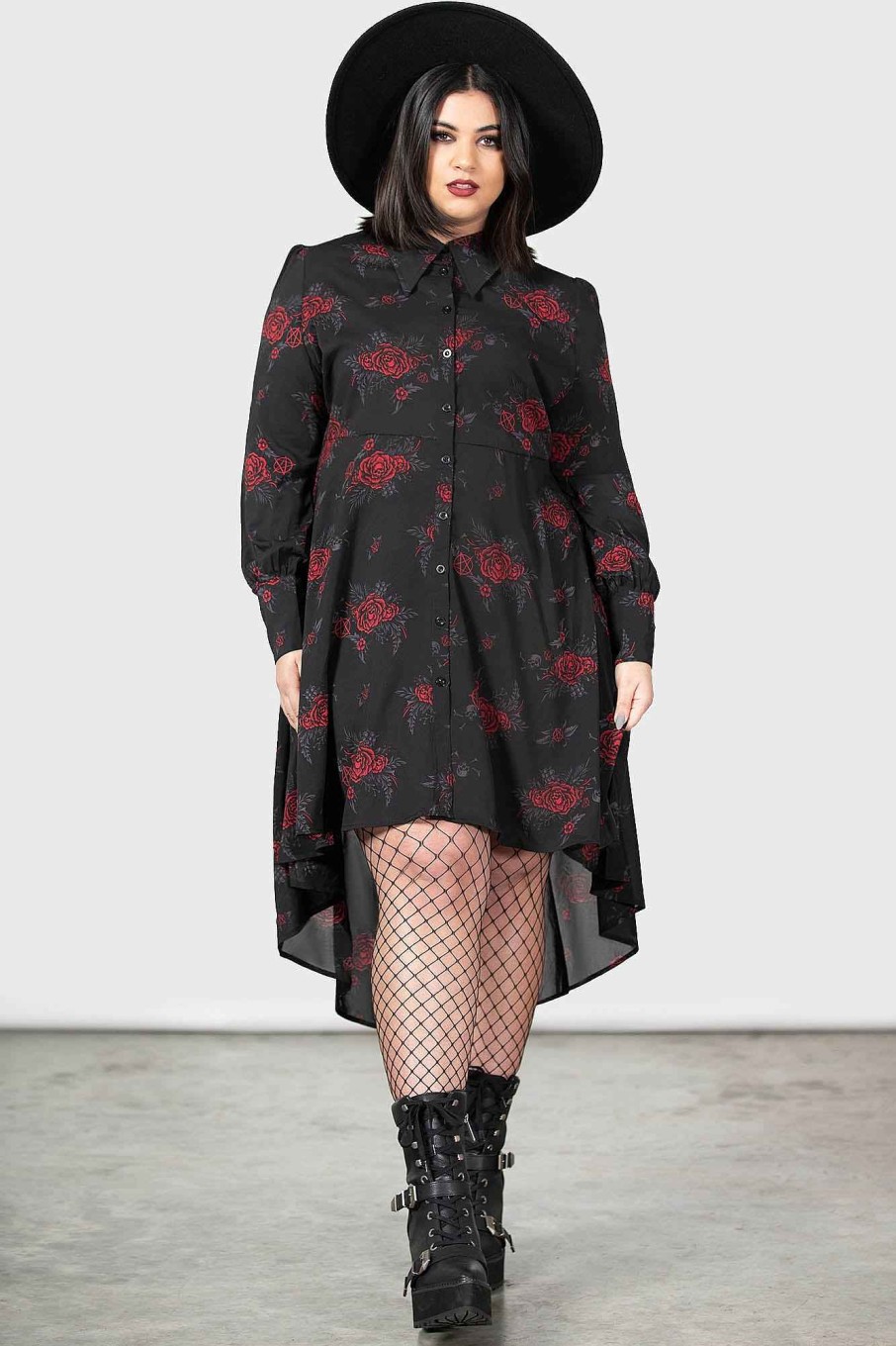 Plus KILLSTAR Dresses | Pandora Shirt Dress [Plus] Black