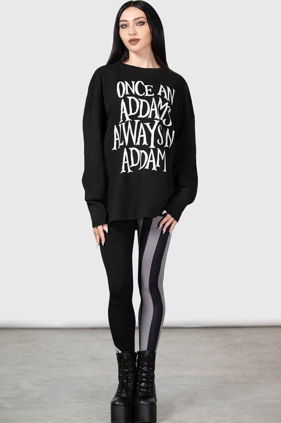 Men MGM WEDNESDAY Knitwear | Addams Sweatshirt Black