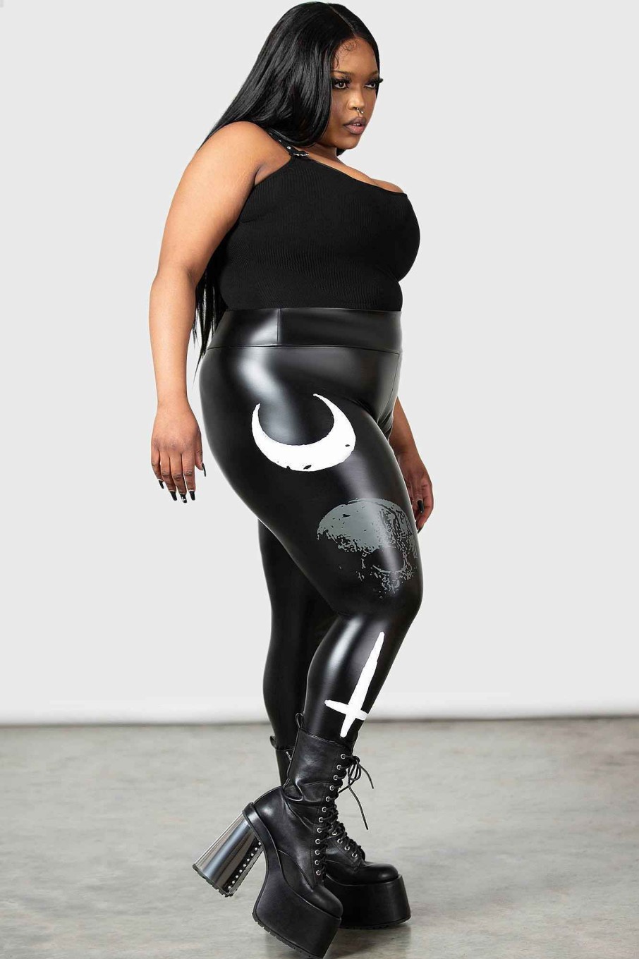 Plus KILLSTAR Bottoms | Holy Trinity Leggings [Plus] Black