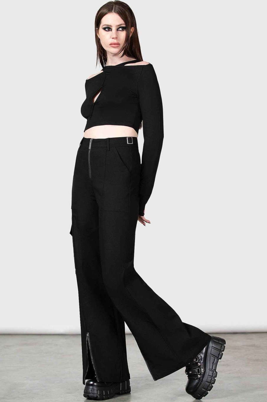 Women KILLSTAR Bottoms | Moray High Waisted Trousers Black