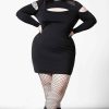 Plus KILLSTAR Dresses | Cosmic Shift Long Sleeve Dress [Plus] Black