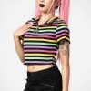 Women KILLSTAR Tops | Child Ribbed Crop Top Rainbow