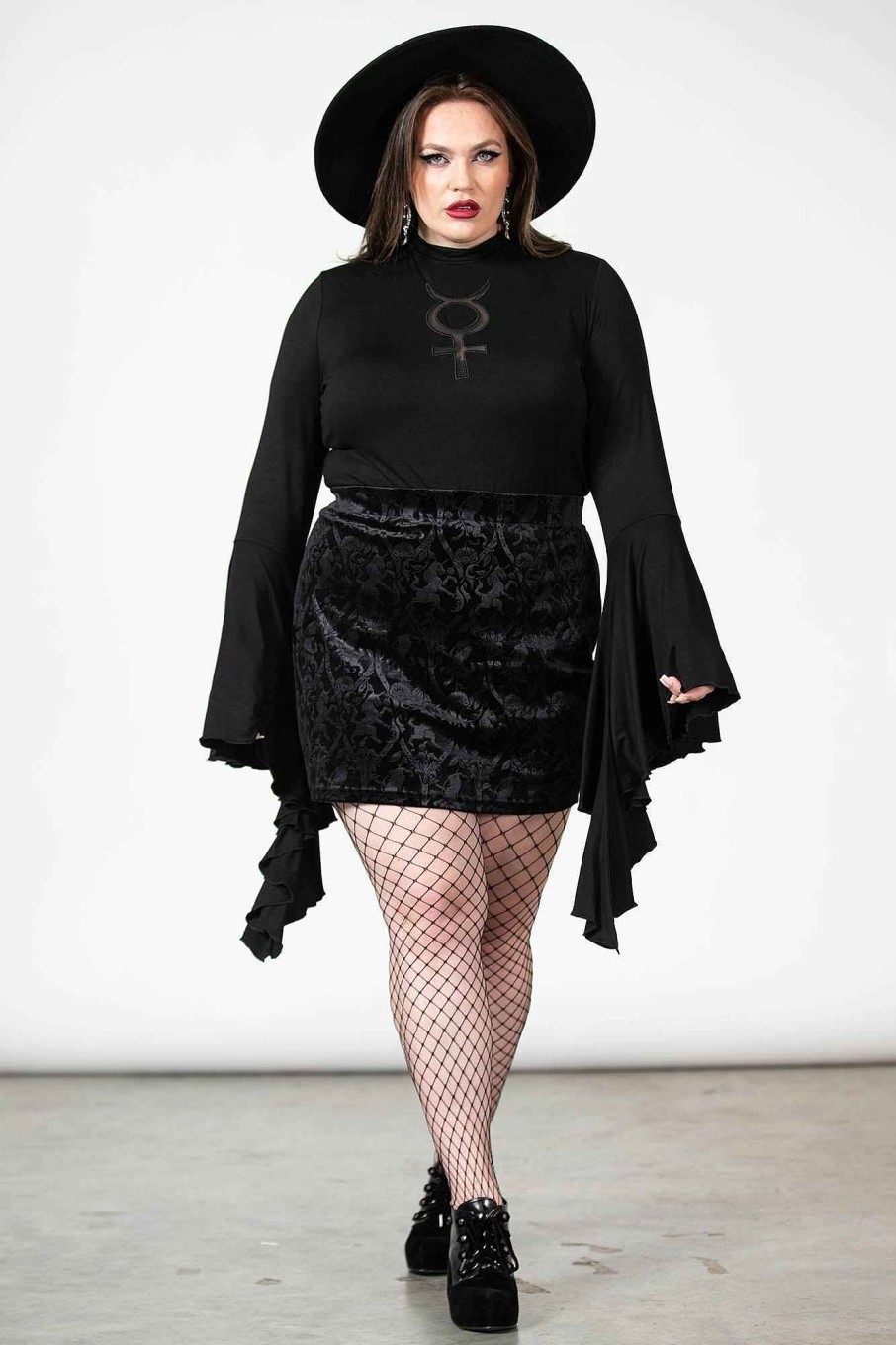 Plus KILLSTAR Co-Ords | Doom Duchess Skirt [B] [Plus] Black