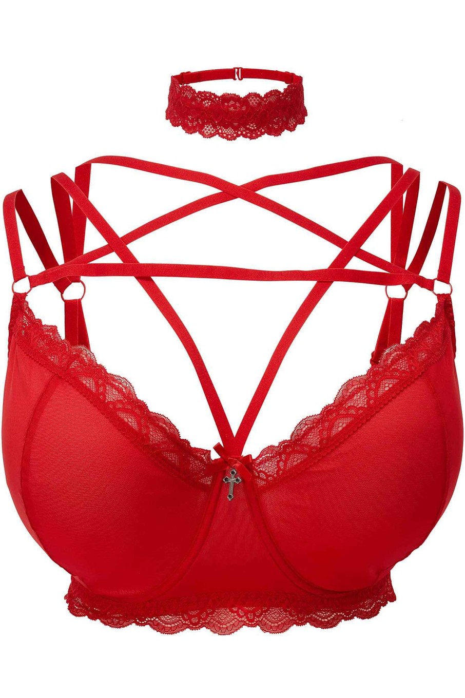 Plus KILLSTAR Intimates | She Bites Lace Bra [Scarlet] [Plus] Red