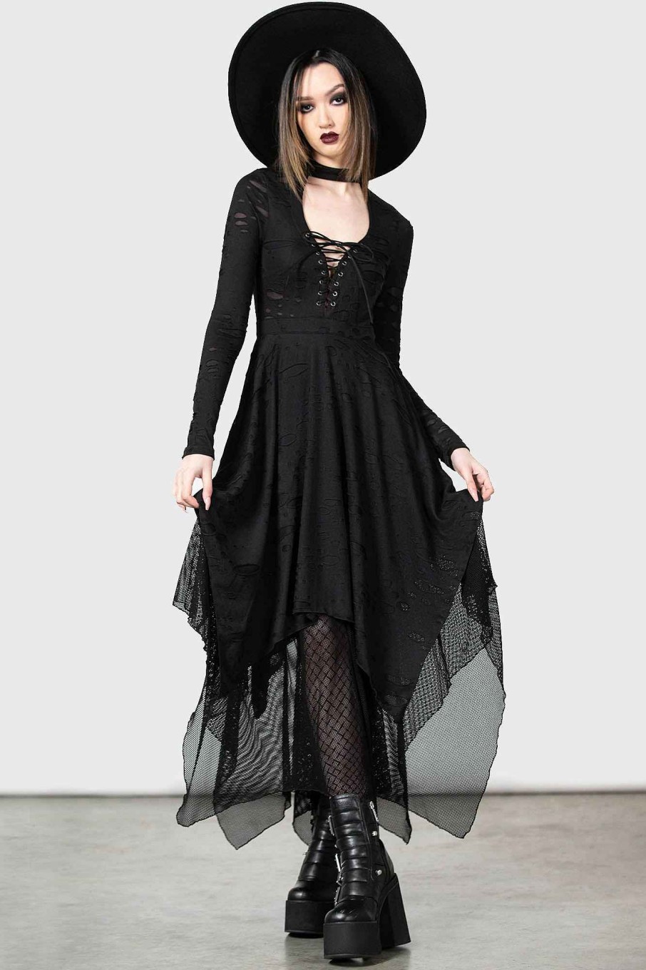 Women KILLSTAR Dresses | Boneland Arrow Maxi Dress Black