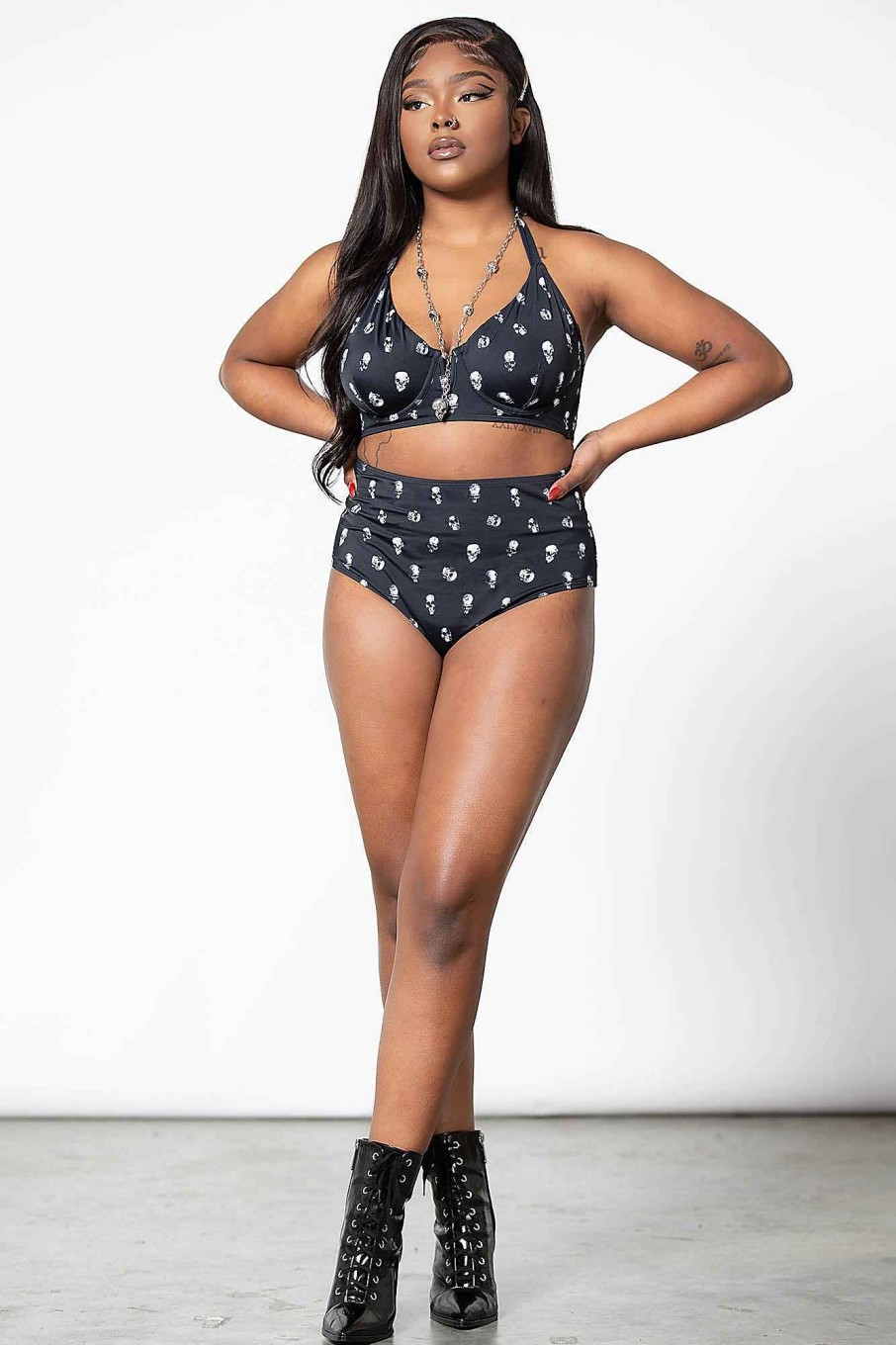 Women KILLSTAR Swimwear | Skulls 2-Piece Swimsuit Black