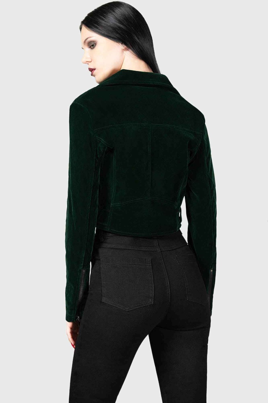 Women KILLSTAR Outerwear | Emerald Goddess Biker Jacket Green