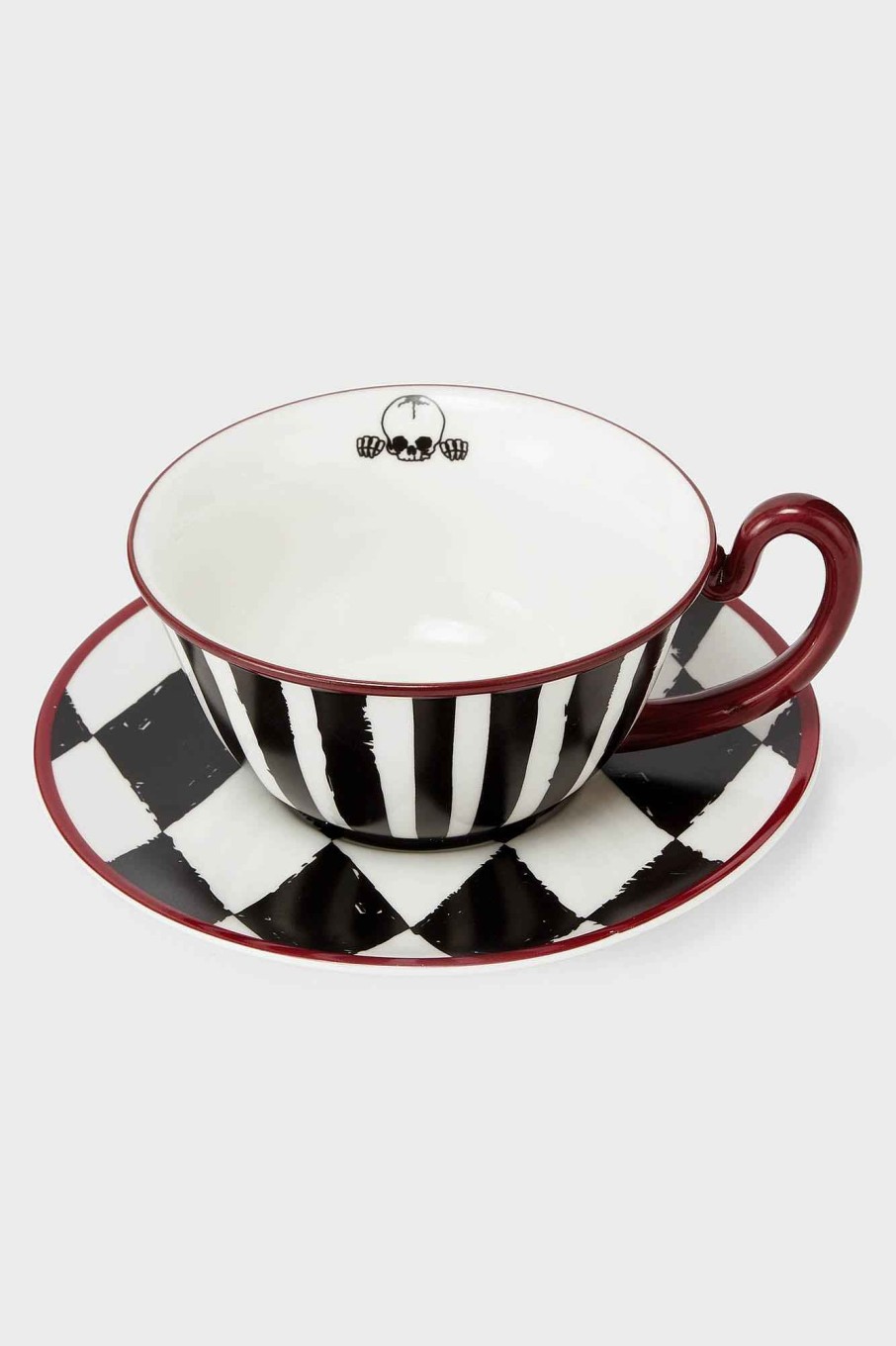 Home KILLSTAR Cups & Mugs | Calagari Teacup & Saucer Black/White