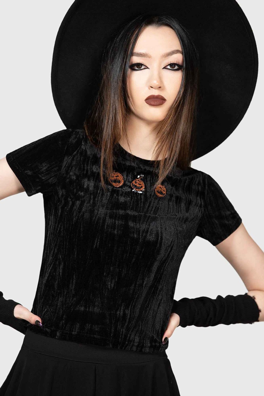 Women KILLSTAR Tops | Prospector'S Harvest Crop Top Black