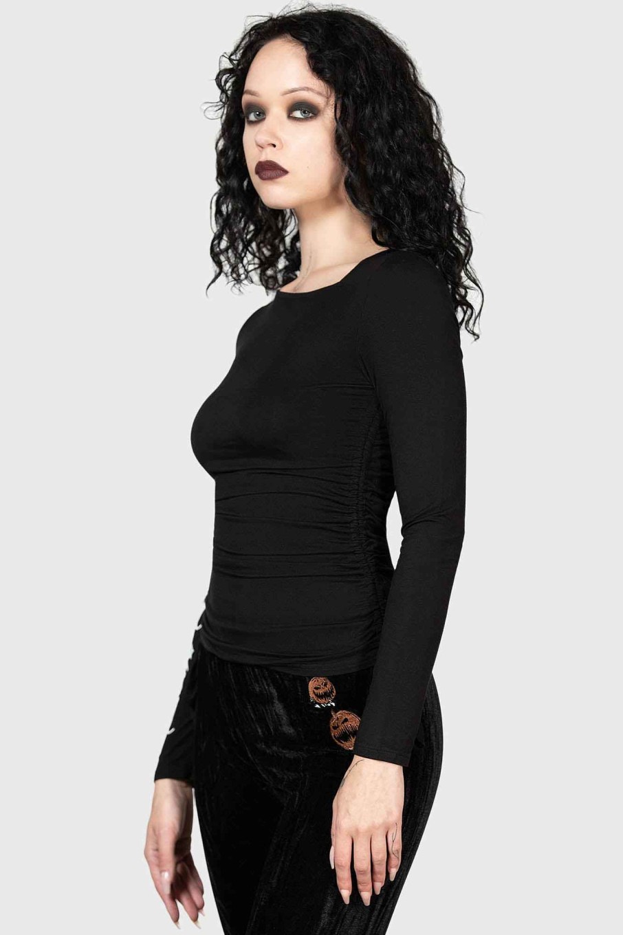 Women KILLSTAR Tops | Bone To Pick Top Black