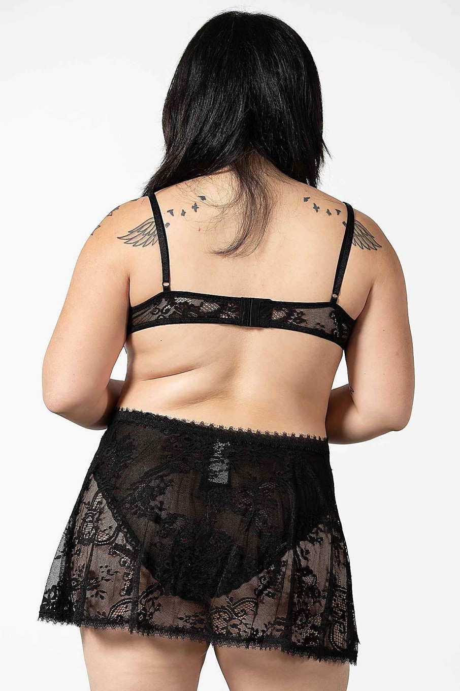 Plus KILLSTAR Intimates | Afterlife Lace Slip Dress [Plus] Black