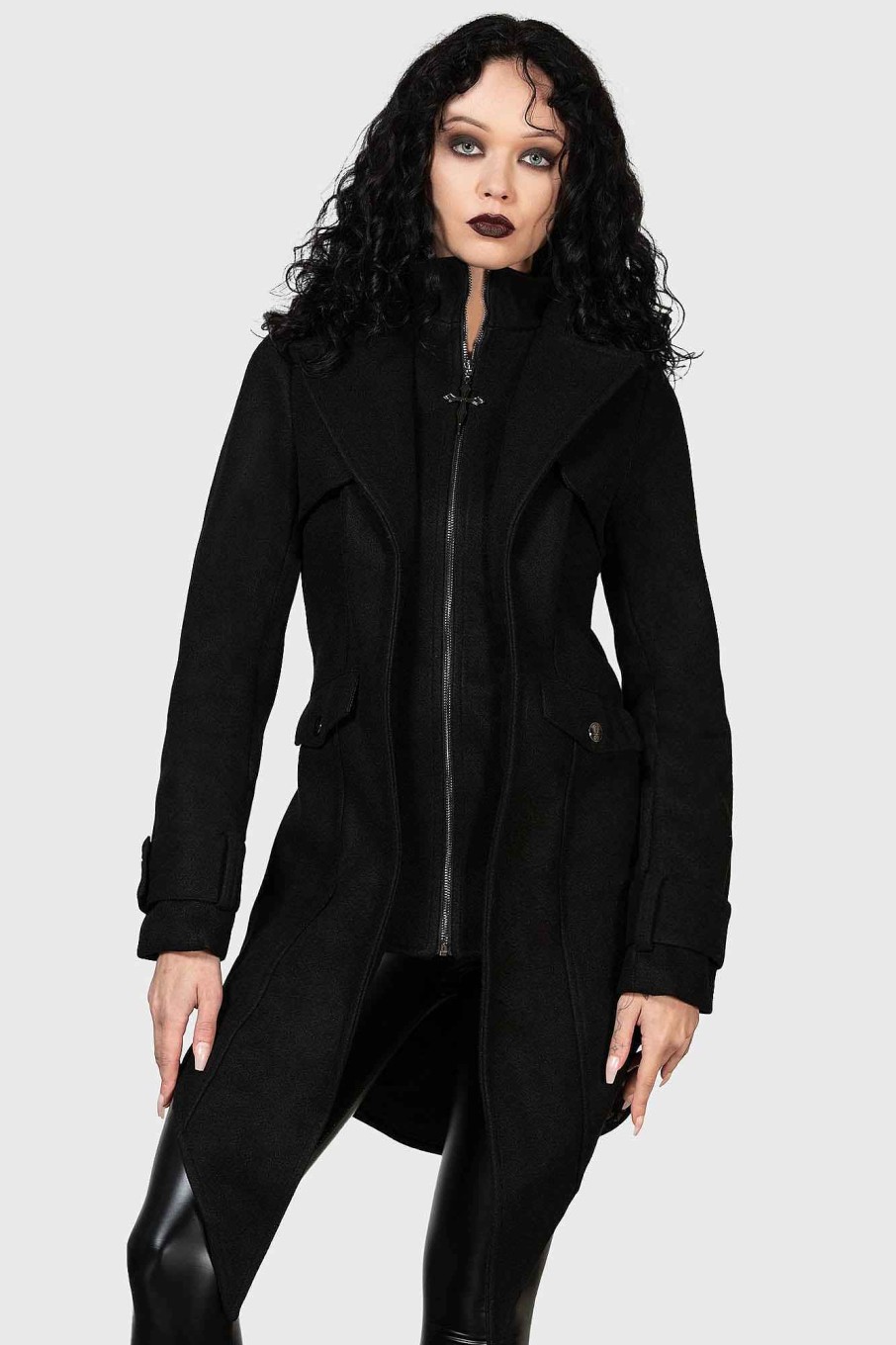 Women KILLSTAR Outerwear | Deimos Nightmare Coat Black