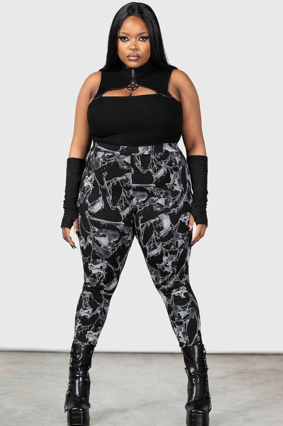 Plus KILLSTAR Bottoms | Mandeble Leggings [Plus] Black