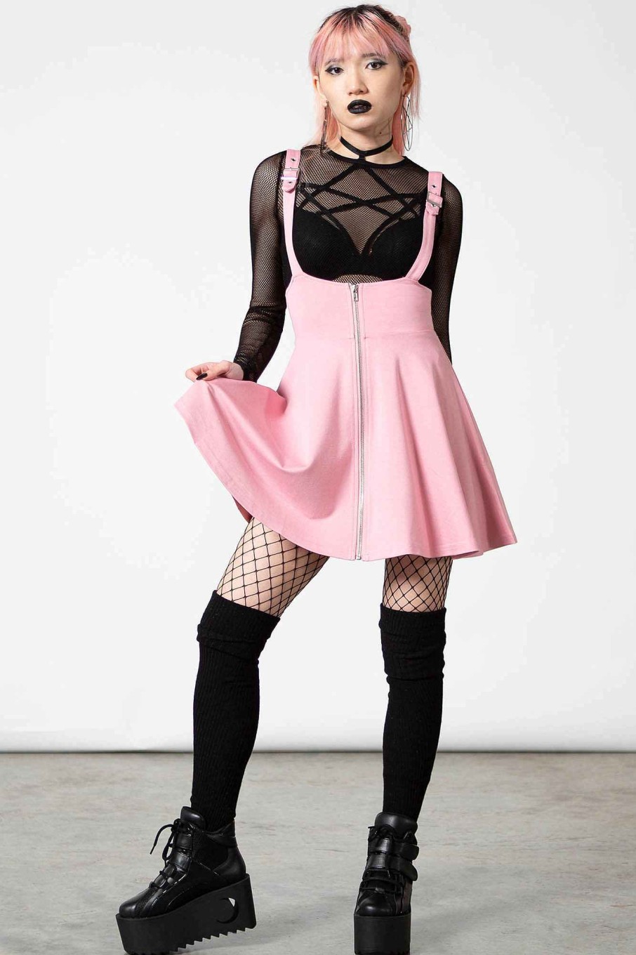 Women KILLSTAR Skirts | Suspend Me Statement Skirt [Pastel ] Pink