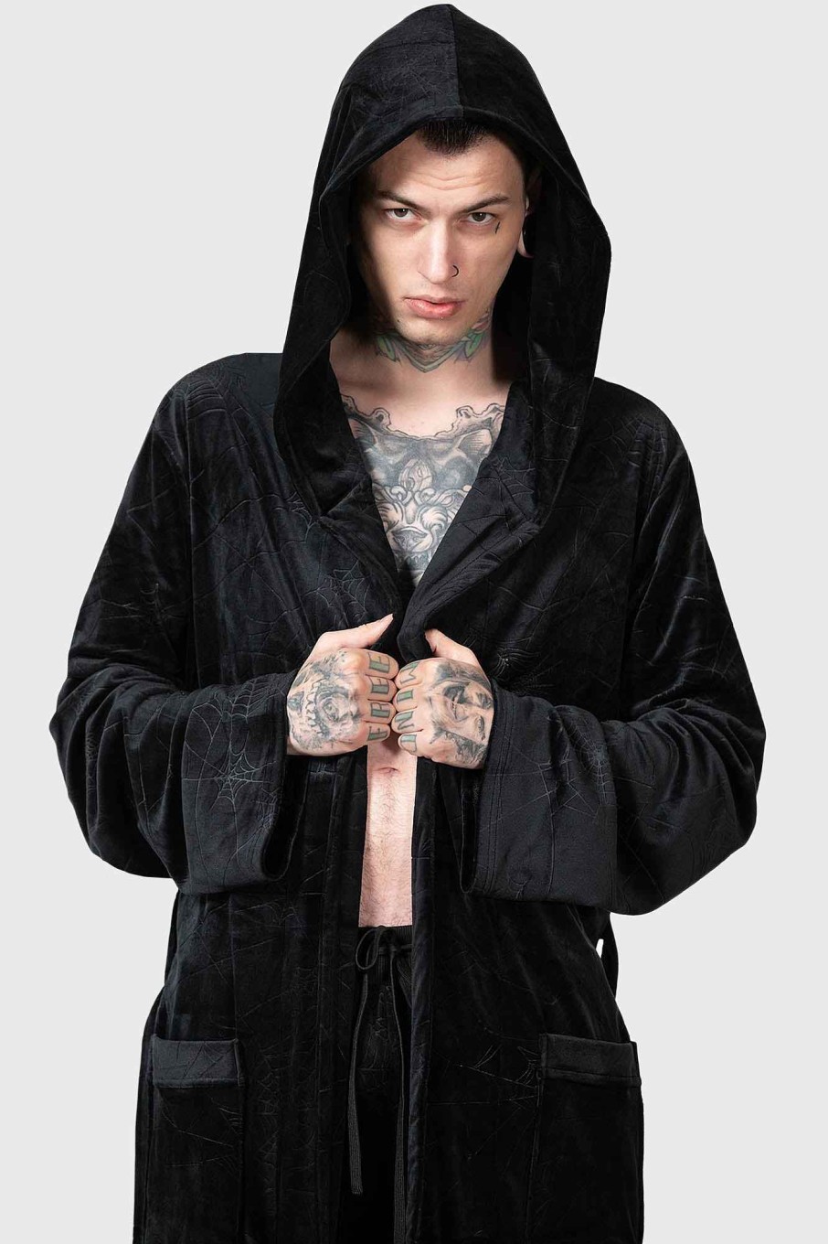 Men KILLSTAR Loungewear | Webbed Robe Black