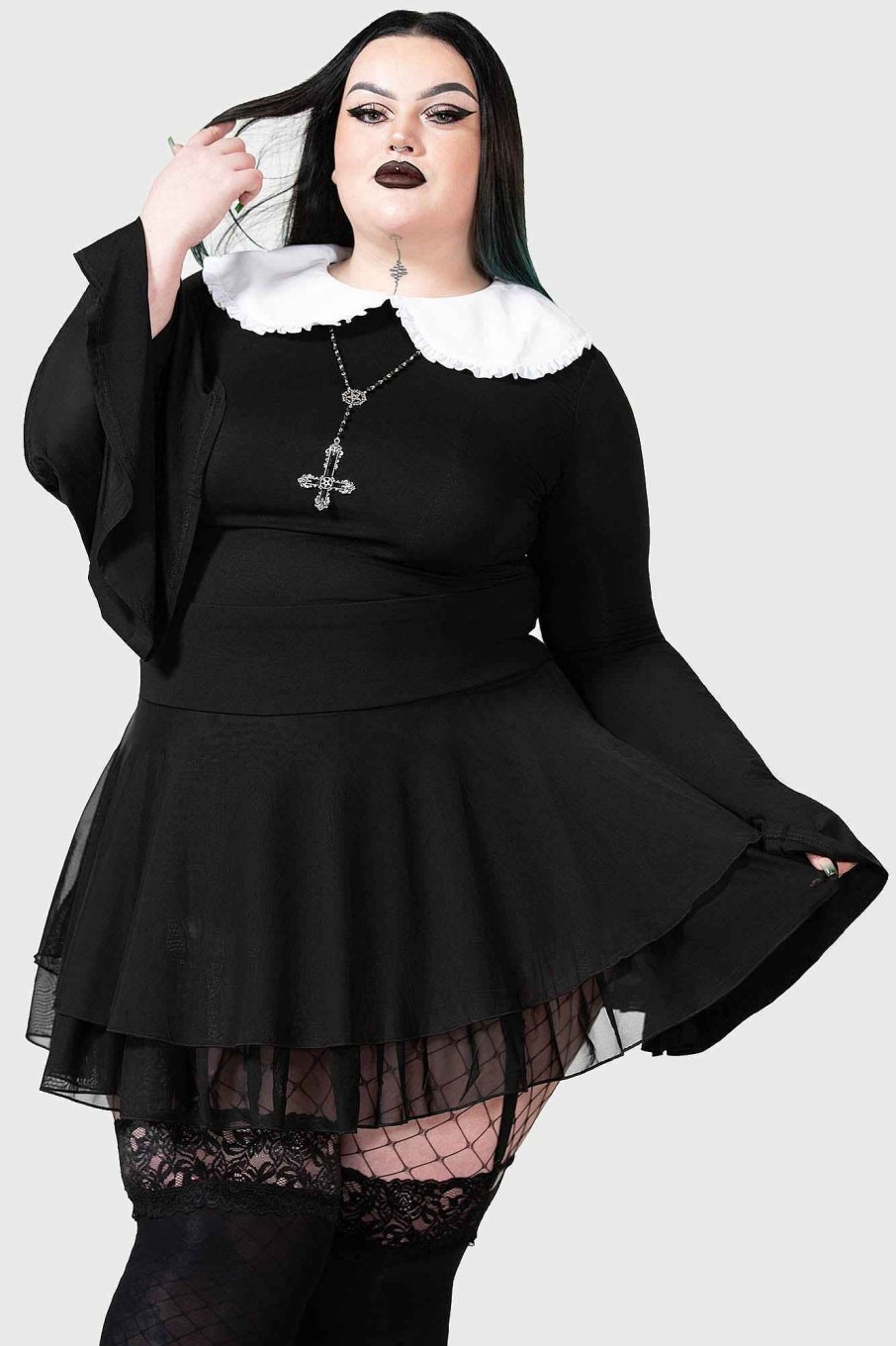 Plus KILLSTAR Skirts | Yasumi Mesh Skirt [Plus] Black