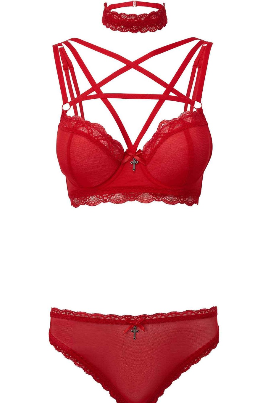 Women KILLSTAR Intimates | She Bites Lace Panty [Scarlet] Red