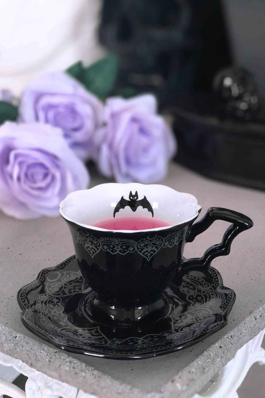 Home Killstar Cups & Mugs | After Midnight Tea Cup & Saucer Black