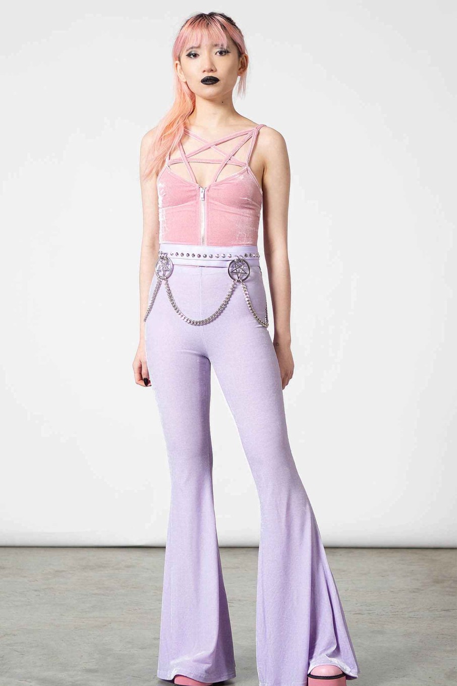 Women KILLSTAR Co-Ords | Moondance Bell Bottoms [Pastel ] Lilac