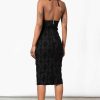 Women KILLSTAR Dresses | Blessings Flocked Midi Dress Black