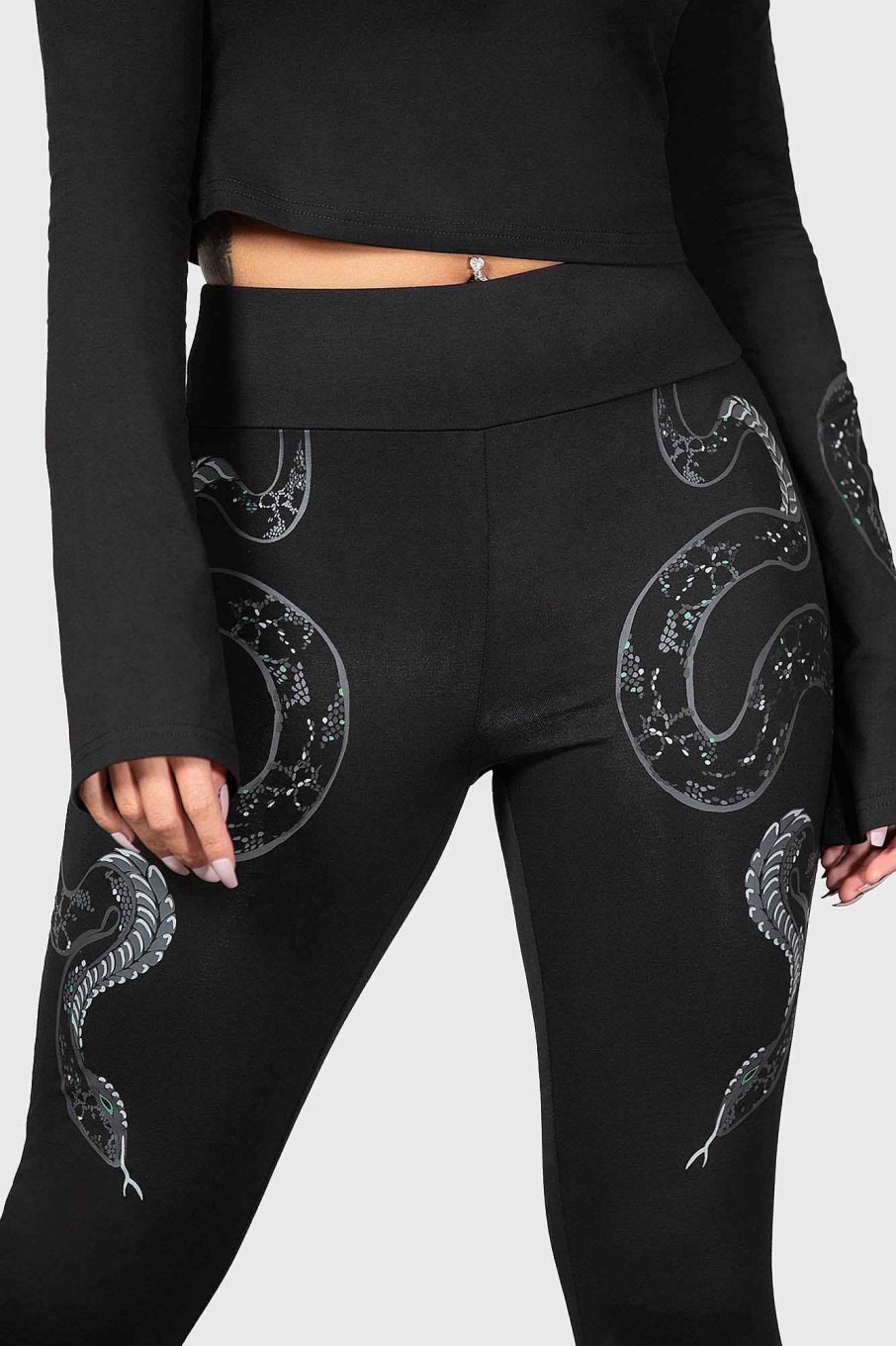 Women KILLSTAR Co-Ords | Slitherina Leggings Black