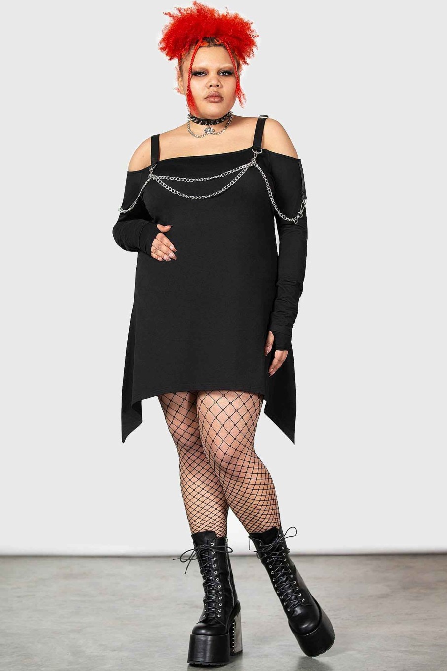 Plus KILLSTAR Dresses | Pleasure & Chain Dress [Plus] Black