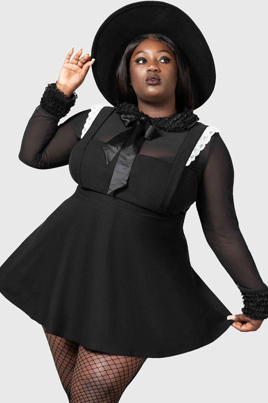 Plus KILLSTAR Dresses | Oriel Pinafore [Plus] Black