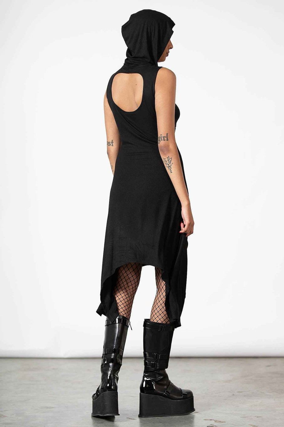 Women KILLSTAR Dresses | Mortillery Hooded Dress Black