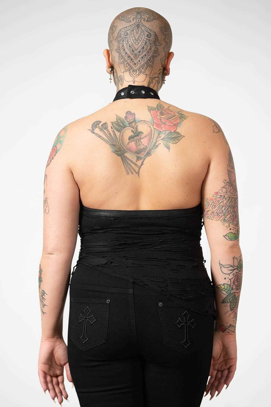 Women KILLSTAR Tops | Dystopian Halter Top Black