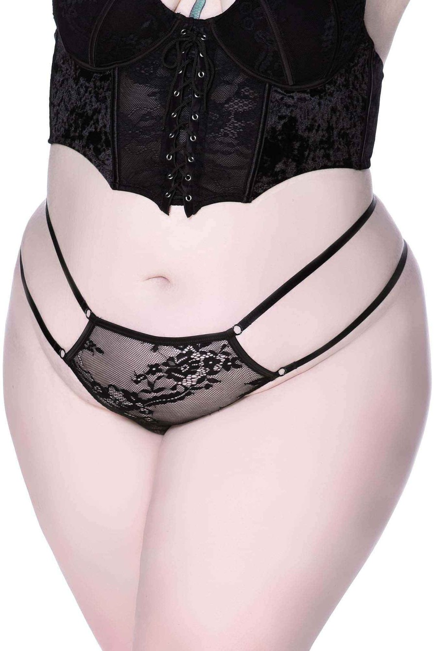 Plus KILLSTAR Intimates | Fang Lace Panty [Plus] Black