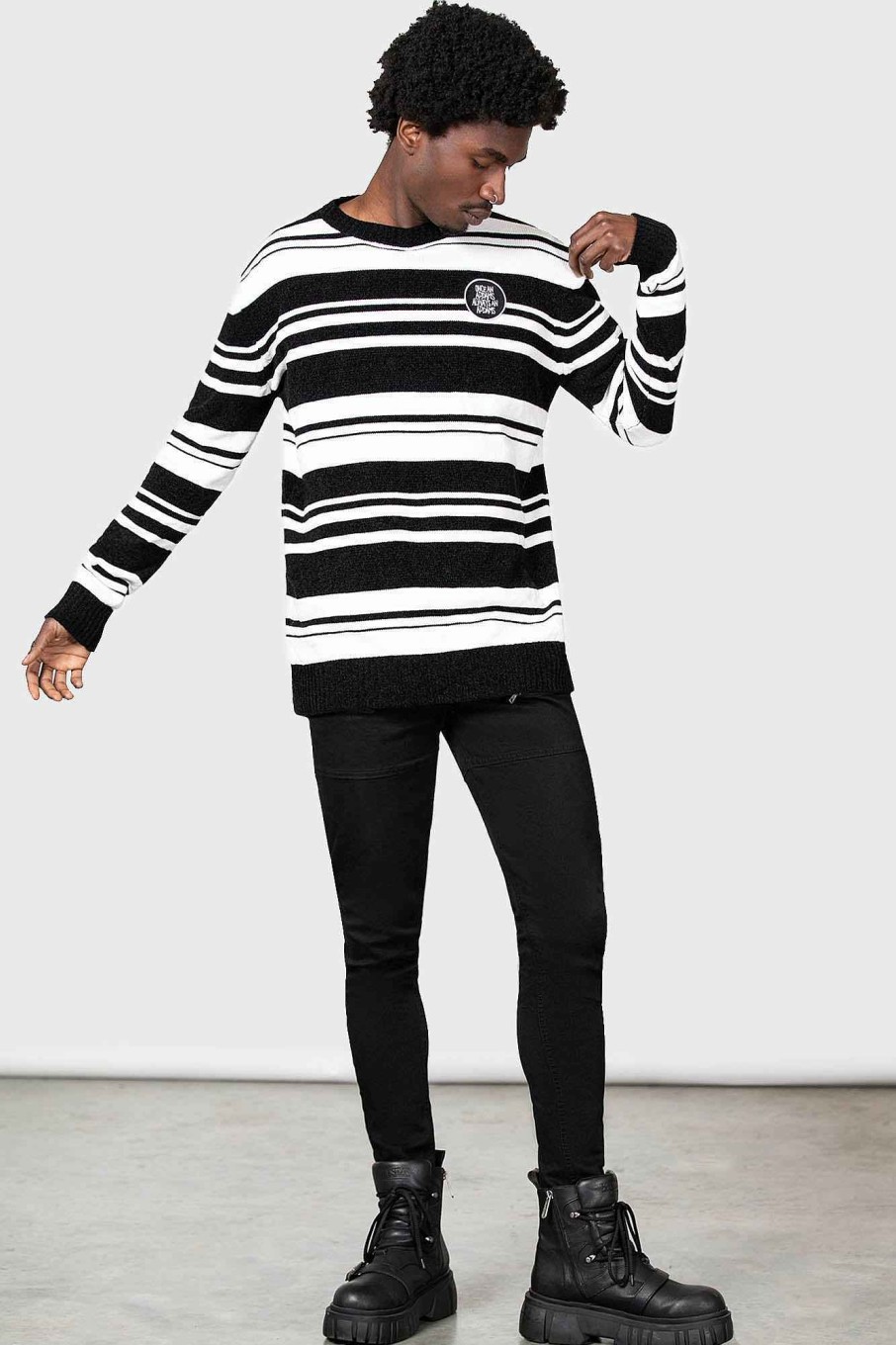 Men MGM WEDNESDAY Knitwear | Pugsley Addams Sweater Black/White