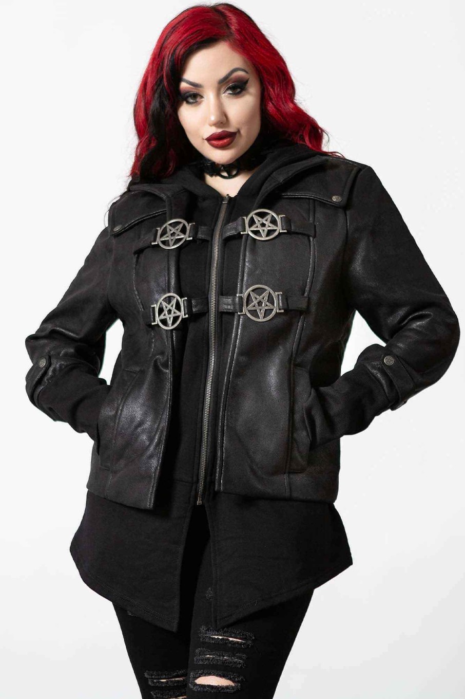 Men KILLSTAR Outerwear | Faustus Hood Jacket Black