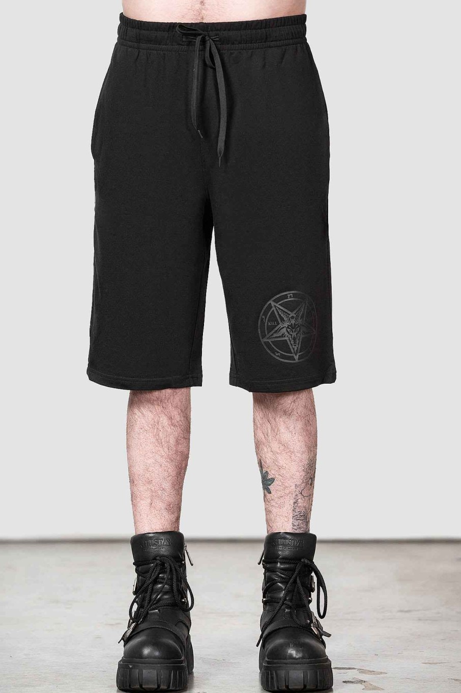 Men KILLSTAR Loungewear | Breaking Point Longline Shorts Black