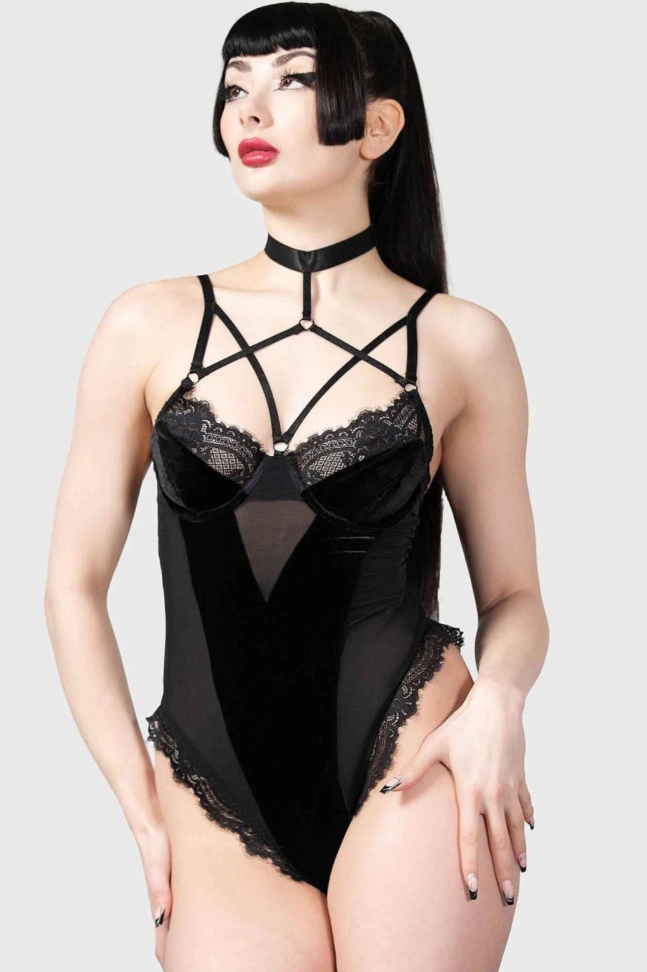 Women KILLSTAR Intimates | Sweet Misery Bondage Bodysuit Black