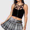 Women KILLSTAR Skirts | Bat Girl Skirt [ ] Grey Tartan