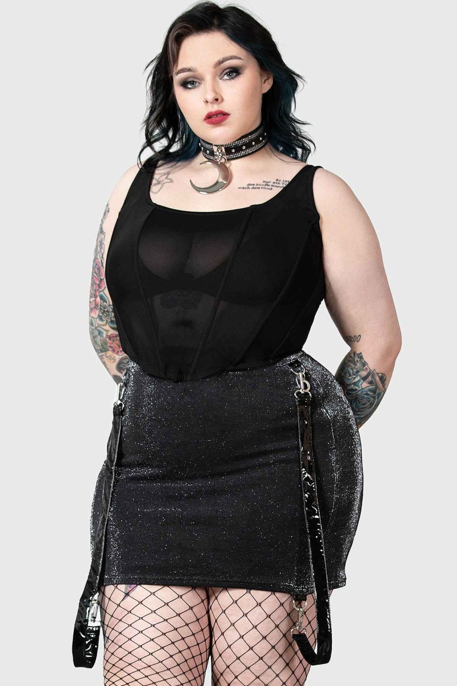 Plus KILLSTAR Co-Ords | Carmilla Mini Skirt [Plus] Black