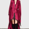 Women KILLSTAR Loungewear | Deadly Daze Satin Robe [Blood] Red