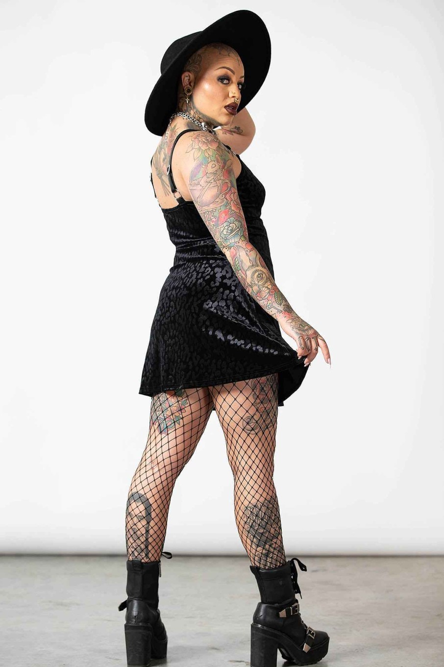 Women KILLSTAR Dresses | Cool Cat Dress [B] Black