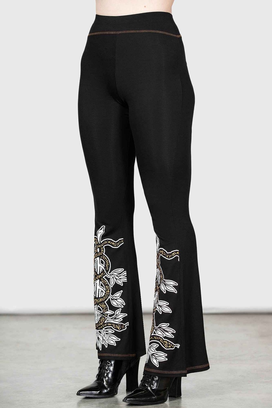 Women KILLSTAR Bottoms | Serpent'S Trick Bootcut Trousers Black