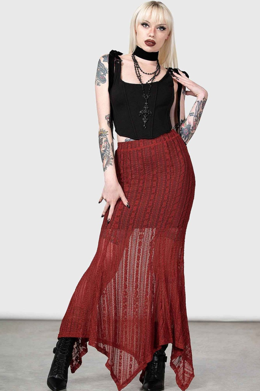 Women KILLSTAR Co-Ords | Juliet'S Betrayal Maxi Skirt [ ] Red