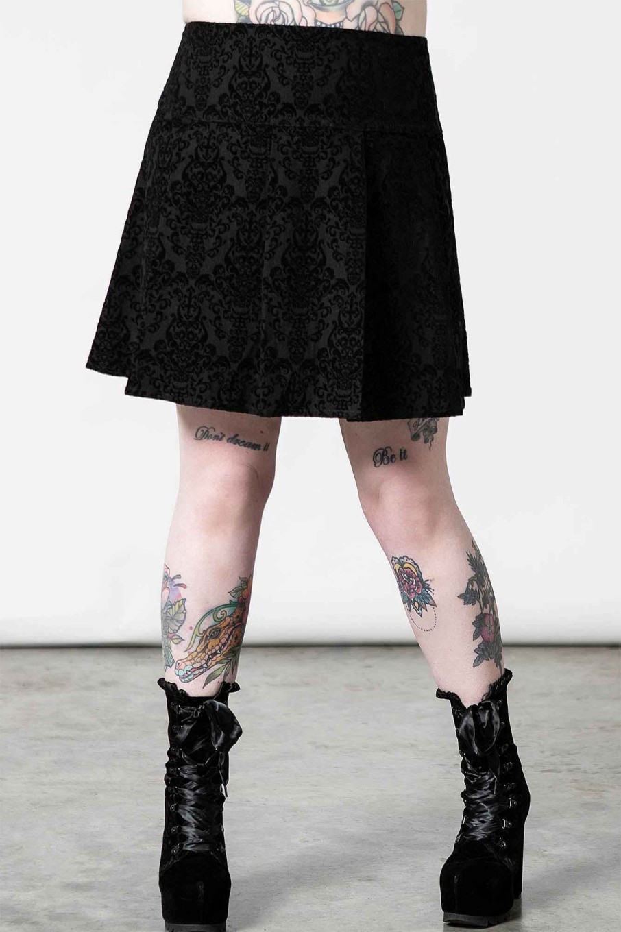 Plus KILLSTAR Bottoms | Daemonology Pleated Skirt [Plus] Black