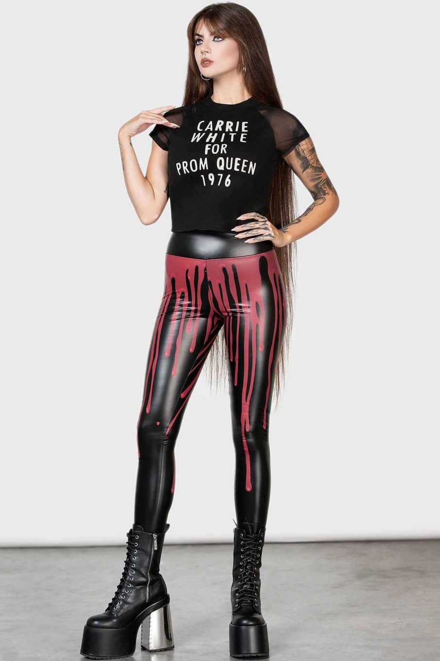 Women MGM CARRIE Bottoms | Senior Prom Leggings Black