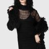 Women KILLSTAR Dresses | Rebecca'S Rage Knit Dress Black