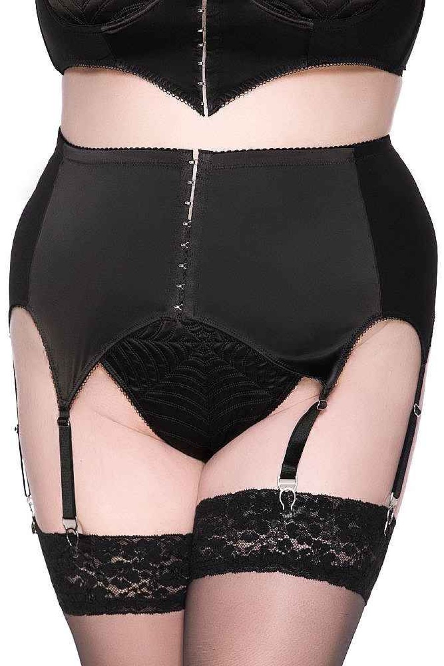 Plus KILLSTAR Intimates | Webutant Garter Belt [Plus] Black