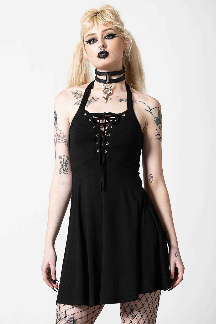 Women KILLSTAR Dresses | Gothica Halter Dress Black