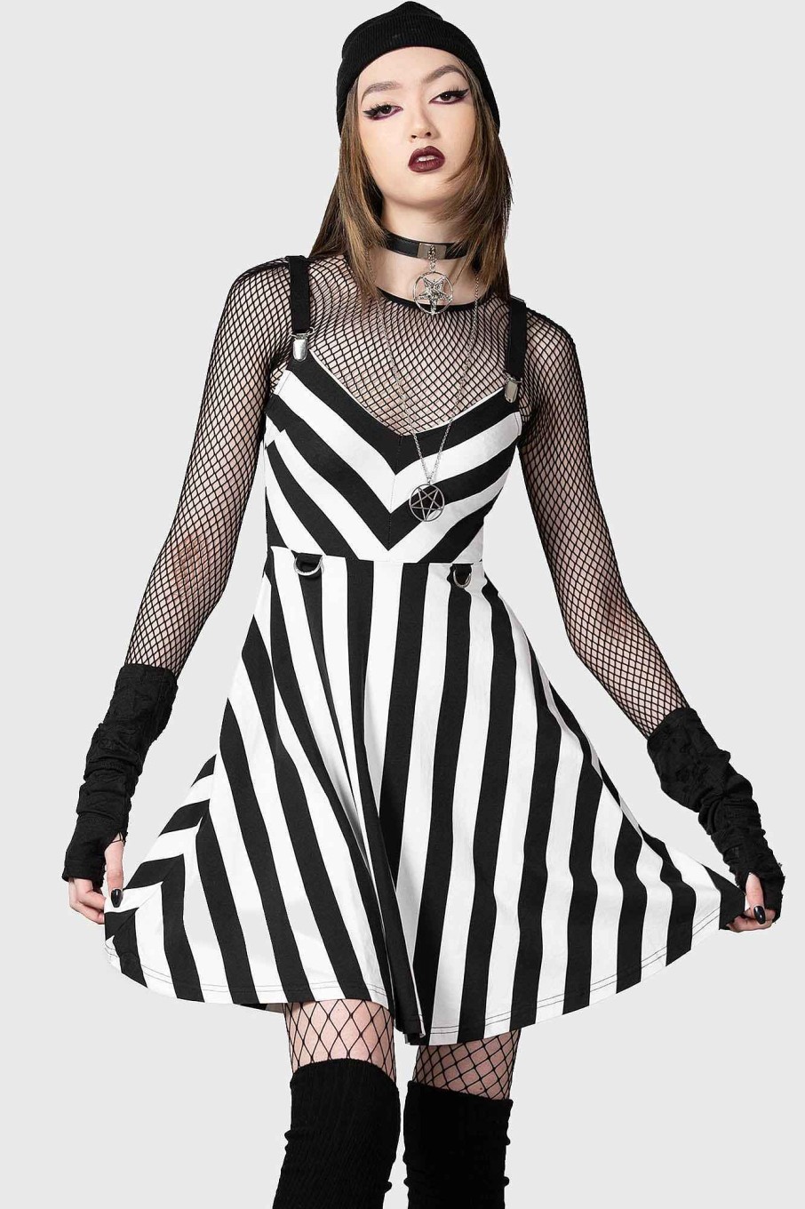 Women KILLSTAR Dresses | Stripe O Negative Dress Black/White