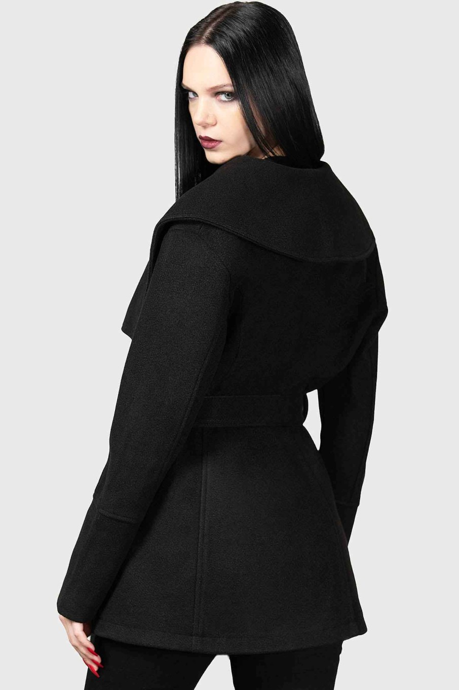 Women KILLSTAR Outerwear | Dissonance Awakening Coat Black