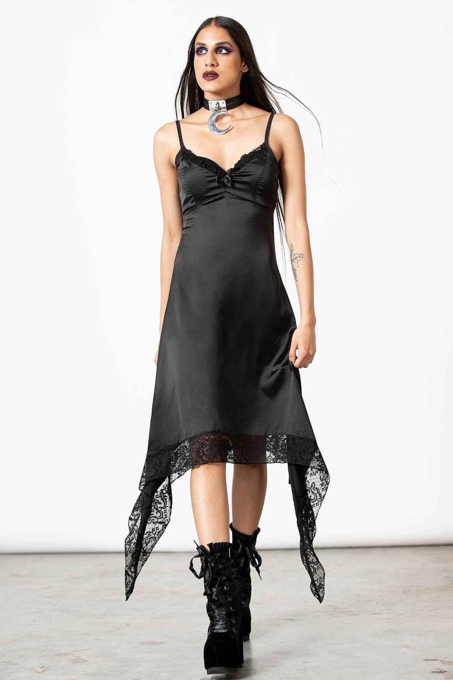 Women KILLSTAR Dresses | Loya Satin Maxi Dress Black