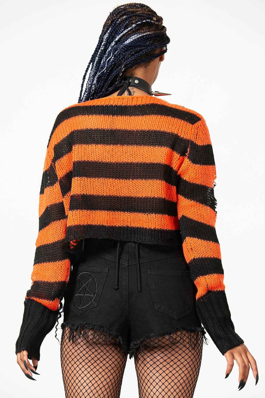 Women KILLSTAR Knitwear | Creep N' Sleep Knit Sweater Orange