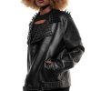 Men Killstar Outerwear | Creeping Death Biker Jacket [ Studs] Black